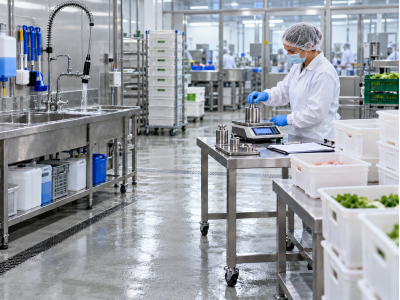Зона взвешивания по HACCP: как организовать мойку, тару и контроль точности весов