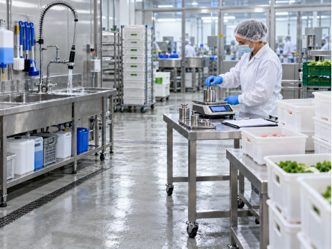 Зона взвешивания по HACCP: как организовать мойку, тару и контроль точности весов